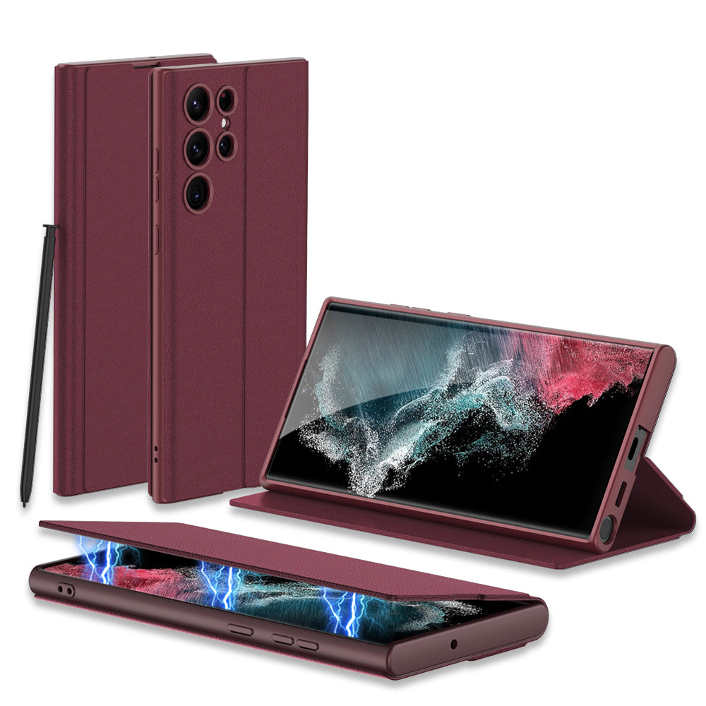 GKK For Samsung Galaxy S23 Ultra Stand Wallet Cover Magnetic Auto-absorbed PU Leather Phone Case GKK For Samsung Galaxy S23 Ultra Stand Wallet Cover Magnetic Auto-absorbed PU Leather Phone Case